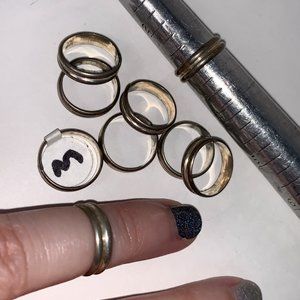 Sterling Silver Thick Double Band Ring, Size 3